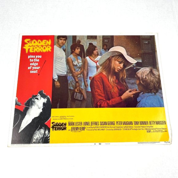 Sudden Terror‎ Eyewitness 1971 Lobby Card Movie Poster Mark Lester Thriller UK - Picture 1 of 7